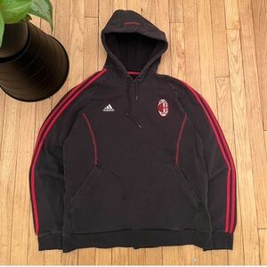 AC Milan Black and Red Hoodie with Adidas Logo
